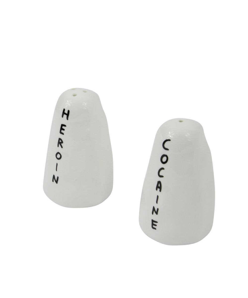 Heroin and Cocaine Salt & Pepper shaker by David Shrigley | Papercut