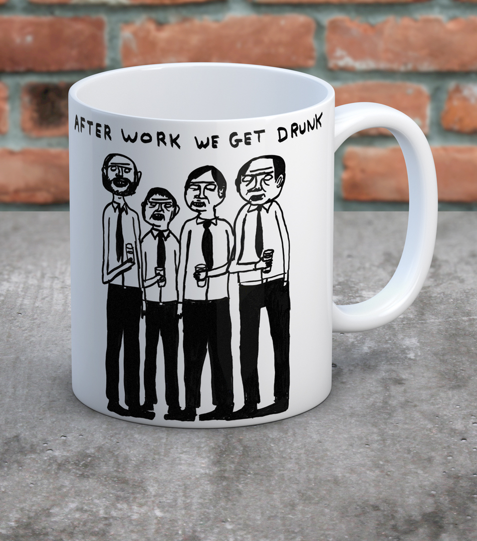 David Shrigley Boxed Mug - After Work We Get Drunk | Papercut