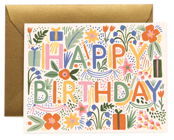Rifle Paper Co Fiesta Birthday Card Envelope Papercut