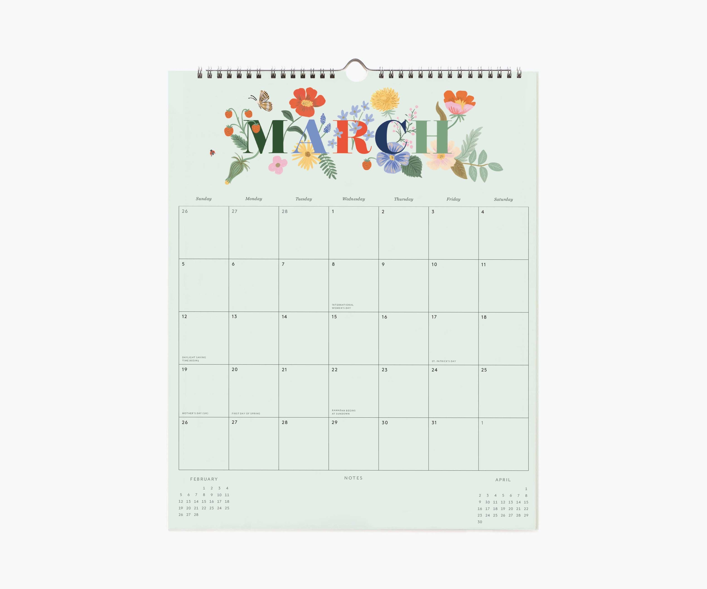 Rifle Paper Co 2023 Mayfair Appointment Wall Calendar Papercut