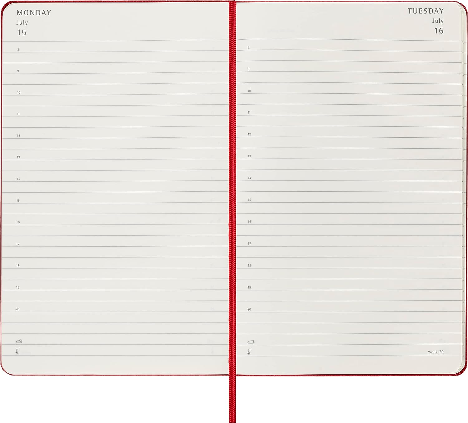 Moleskine 2024: Classic Soft 12M Daily Large Scarlet Red